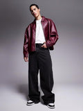 Burgundy Unisex Leather Jacket